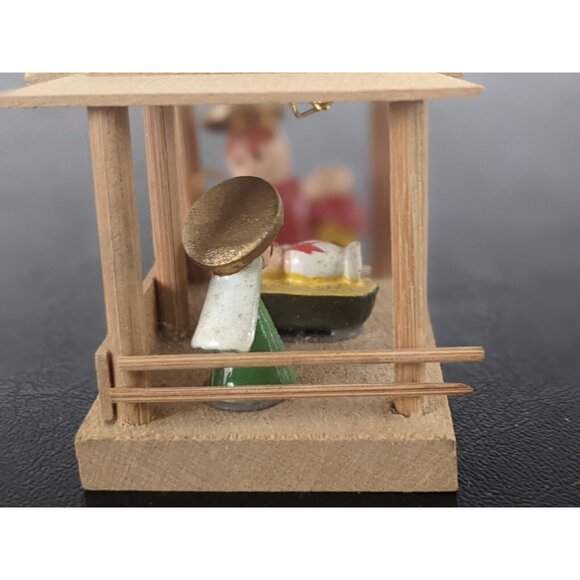 Vintage Wooden Nativity Ornament Baby Jesus Mary Joseph Angel Christmas - Picture 4 of 9